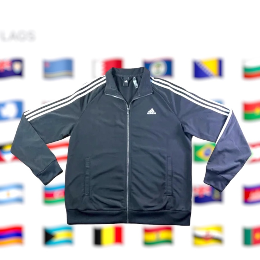 Vintage 90's Adidas Track Top Jacket Large Adidas Equipment Three Stripes Tracks - Picture 2 of 4